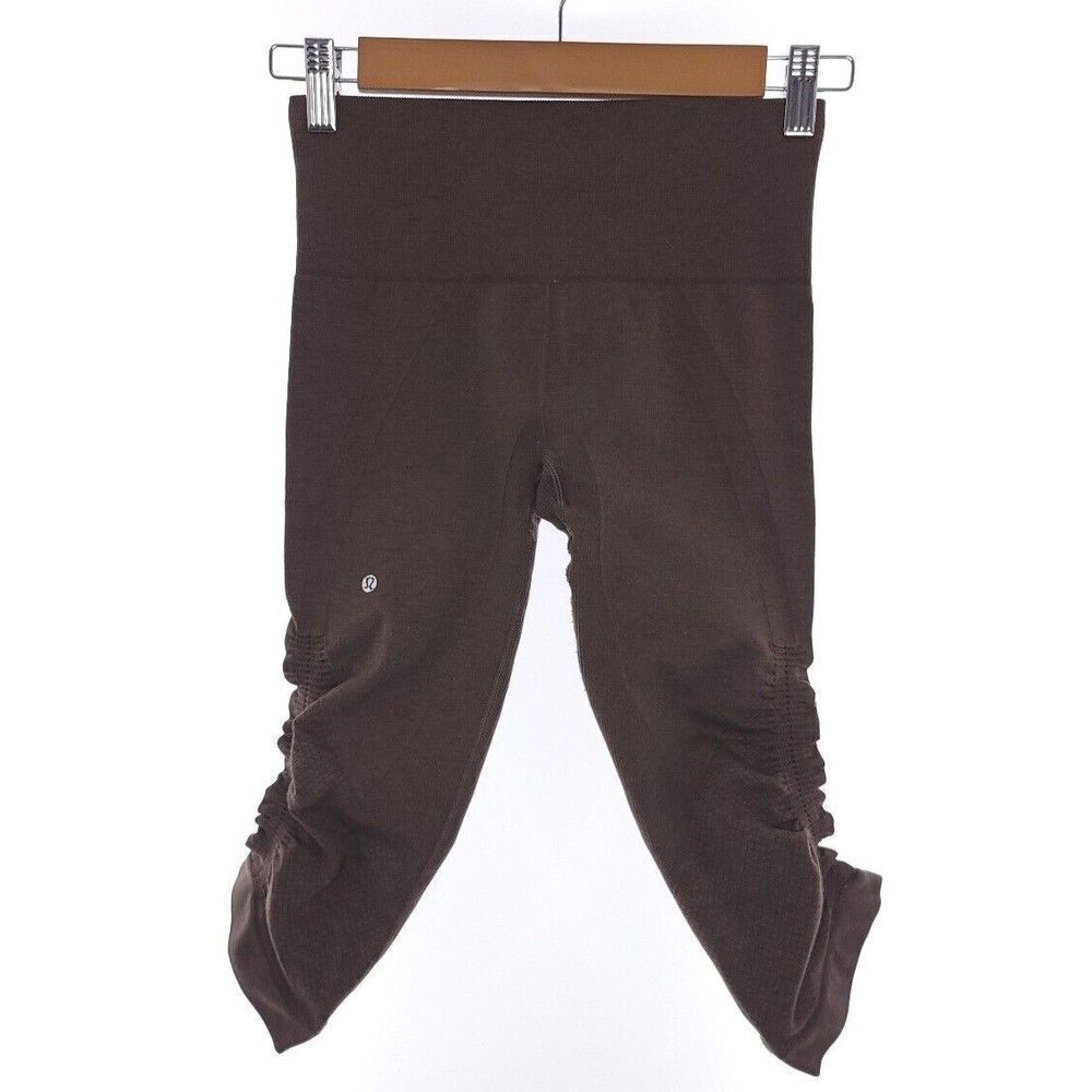 Lululemon Capri Solid Brown Athletic Active Leggi… - image 1